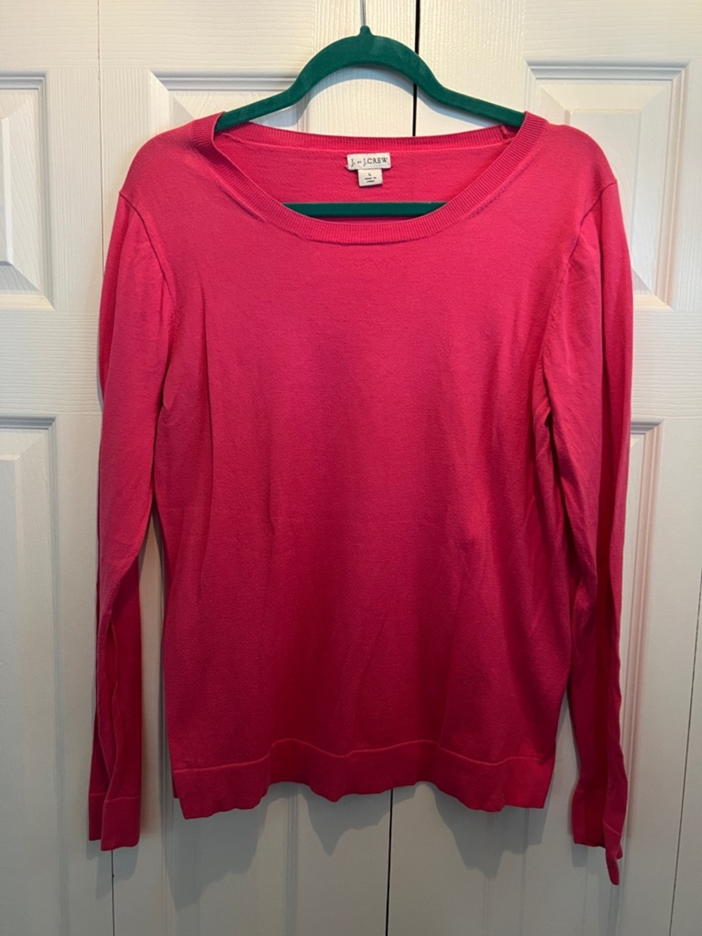 J. Crew Pink Long Sleeve Crewneck Sweater